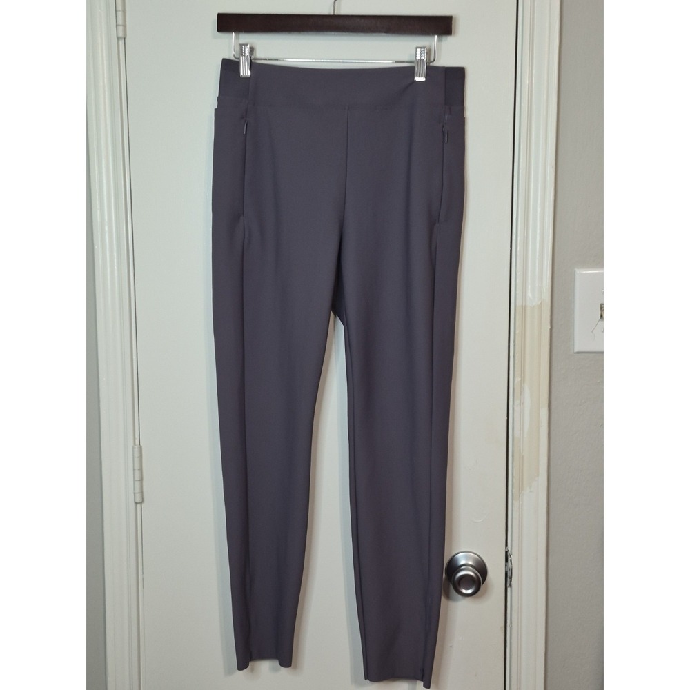 Athleta Stellar Tight Leggings Pants‎ Women 10 Purple Ankle Zip Side Pockets